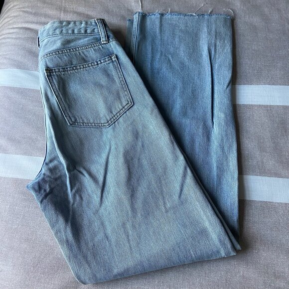 JBD Distressed Wide-Leg Jeans Light Wash, High Rise, Ripped Knees Sz 25 - Picture 7 of 7